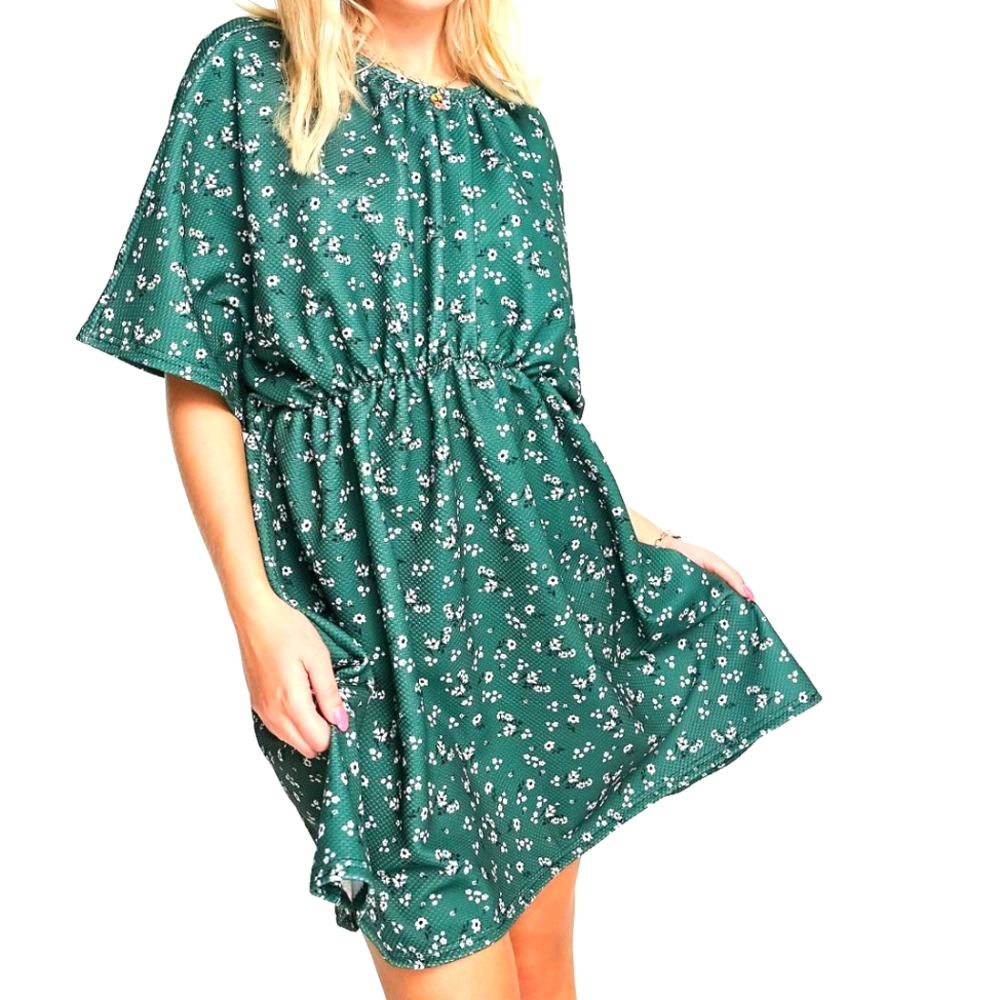 ASOS Green Floral smock dress